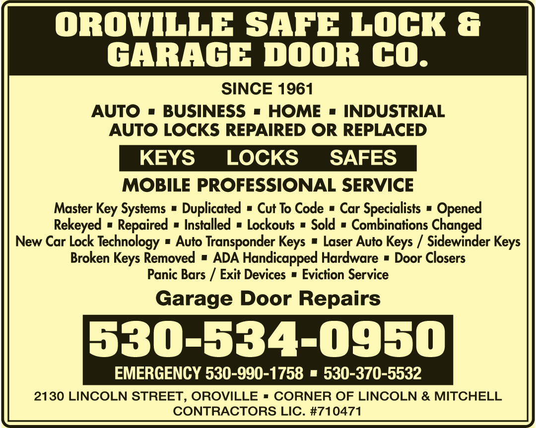 Oroville Safe Lock And Door Co